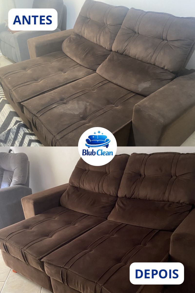 Antes e depois de sofá
